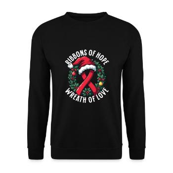 Rubans De L’Espoir Aide-conscience-Noël - Sweat-shirt Unisexe - noir - Devant - Alina (178cm) & Michal (187cm)