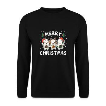 Joyeux Noël Doux Noël Dalmatien - Sweat-shirt Unisexe - noir - Devant - Alina (178cm) & Michal (187cm)