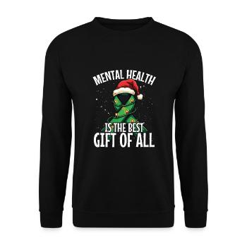 La santé mentale est le meilleur cadeau de tout le monde - Sweat-shirt Unisexe - noir - Devant - Alina (178cm) & Michal (187cm)