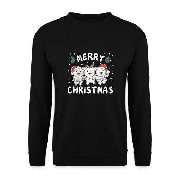 Joyeux Noël Doux Ours Polaire Noël - Sweat-shirt Unisexe - noir - Devant - Alina (178cm) & Michal (187cm)