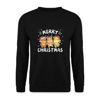 Joyeux Noël Mignon Girafe Noël - Sweat-shirt Unisexe - noir - Devant - Alina (178cm) & Michal (187cm)