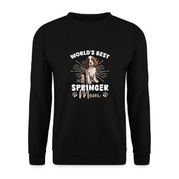 English Springer Spaniel Groovy Springer Mom - Unisex Pullover - Schwarz - Vorne - Alina (178cm) & Michal (187cm)