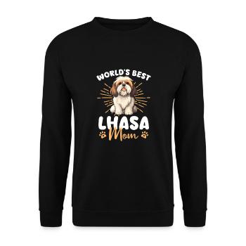 Lhasa Apso Groovy Lhasa Mom - Unisex Pullover - Schwarz - Vorne - Alina (178cm) & Michal (187cm)