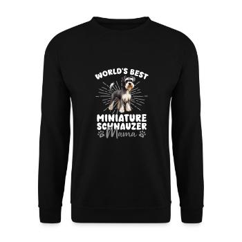 Zwergschnauzer Groovy Schnauzer Mama - Unisex Pullover - Schwarz - Vorne - Alina (178cm) & Michal (187cm)