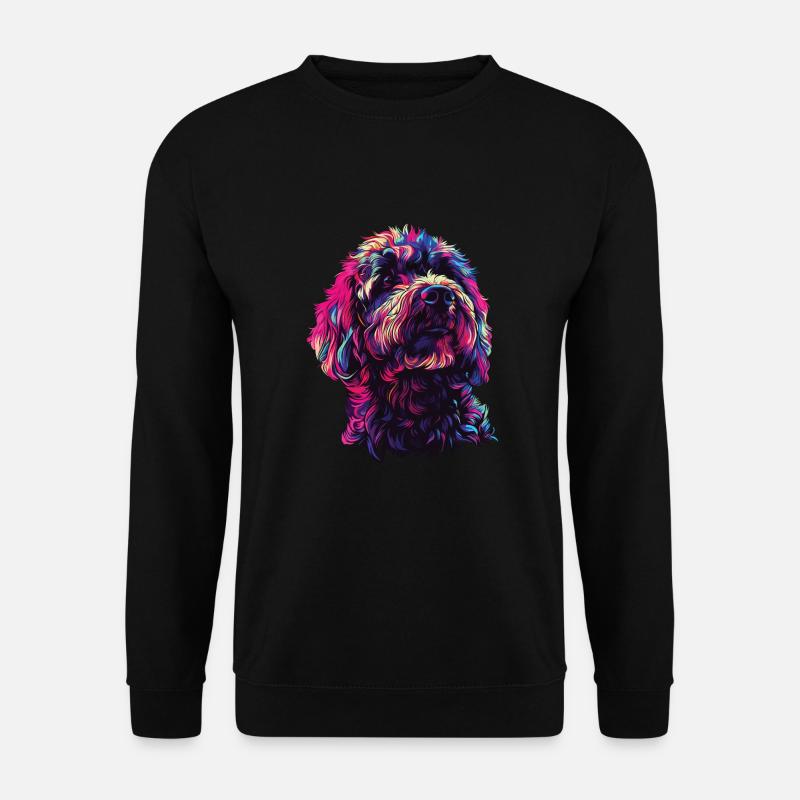 Wasserfarben Farbenfroher Labradoodle - Unisex Pullover - Schwarz