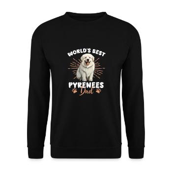 Bouvier des Pyrénées Grand Pyrénéen papa - Sweat-shirt Unisexe - noir - Devant - Alina (178cm) & Michal (187cm)