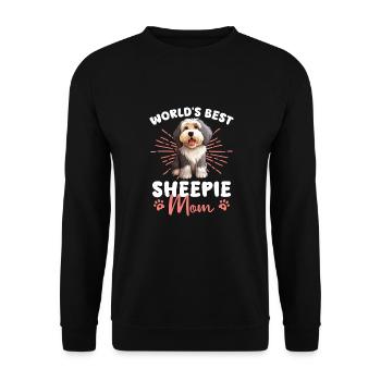 Old English Sheepdog Groovy Sheepie Mom - Unisex Sweatshirt - black - Front - Alina (178cm) & Michal (187cm)