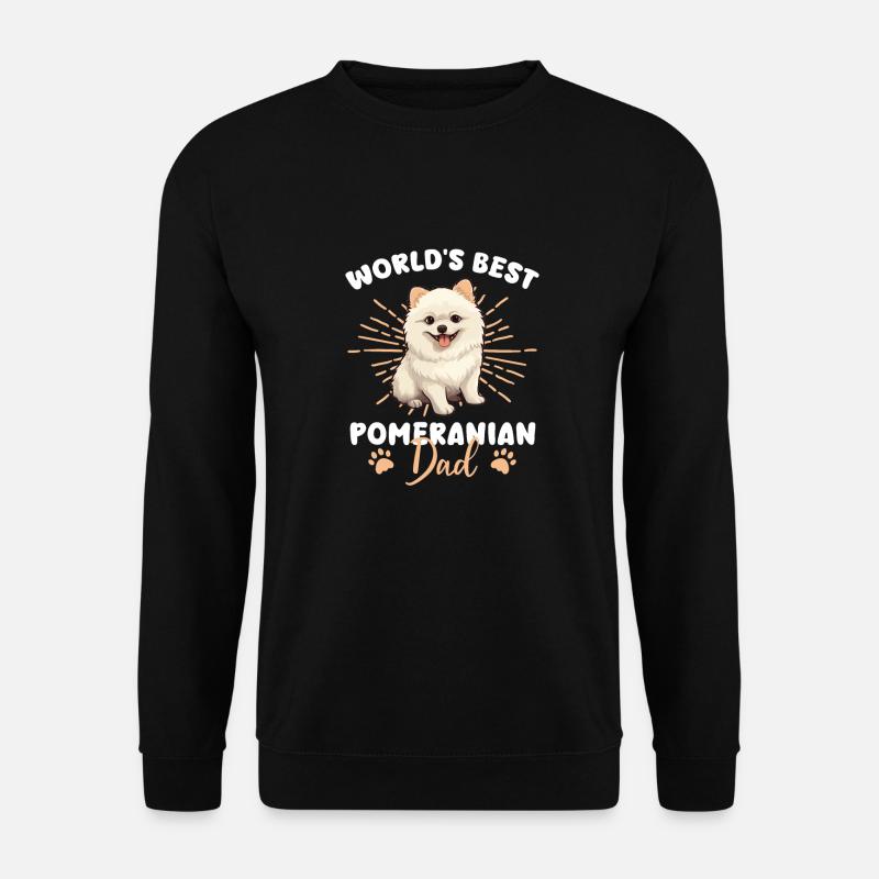 Zwergspitz Groovy Zwergspitz Dad - Unisex Pullover - Schwarz