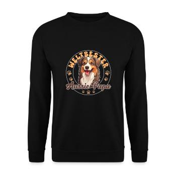 Australian Shepherd Blue Merle Groovy Aussie Dad - Unisex Sweatshirt - black - Front - Alina (178cm) & Michal (187cm)