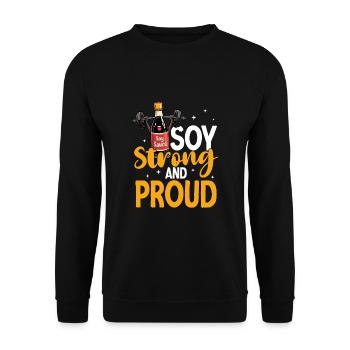 Soy Strong And Proud Funny Fitness - Unisex Sweatshirt - black - Front - Alina (178cm) & Michal (187cm)