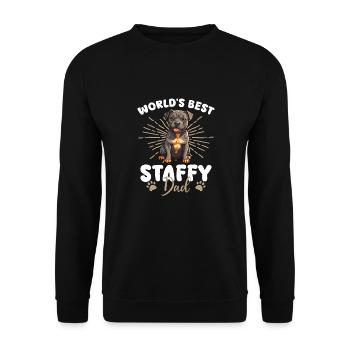 American Staffordshire Terrier Groovy Staffy papa - Sweat-shirt Unisexe - noir - Devant - Alina (178cm) & Michal (187cm)