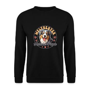 Australian Shepherd Blue Merle Groovy Aussie Dad - Unisex Sweatshirt - black - Front - Alina (178cm) & Michal (187cm)