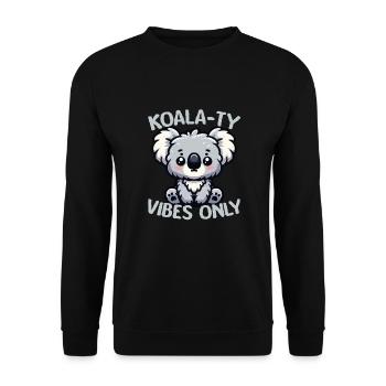 Koala-ty Vibes Only Cute Funny Koala - Unisex Pullover - Schwarz - Vorne - Alina (178cm) & Michal (187cm)