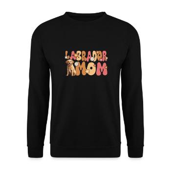 Labradorrador Retriever Groovy Labrador Mom - Unisex Pullover - Schwarz - Vorne - Alina (178cm) & Michal (187cm)
