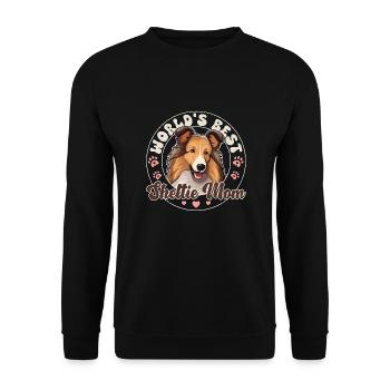 Chien de berger Shetland Chien Sheltie maman - Sweat-shirt Unisexe - noir - Devant - Alina (178cm) & Michal (187cm)