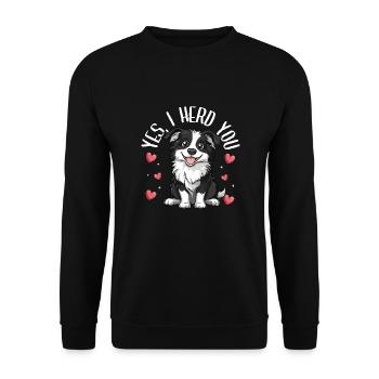 Border Collie Chien Border Collie je te rassemble - Sweat-shirt Unisexe - noir - Devant - Alina (178cm) & Michal (187cm)