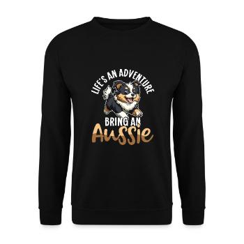 Australian Shepherd Dog Aussie Mom Aussie Dad - Unisex Sweatshirt - black - Front - Alina (178cm) & Michal (187cm)