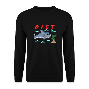 Funny Diet Cartoon Shark Humor Sarcastic Design - Unisex Sweatshirt - black - Front - Alina (178cm) & Michal (187cm)