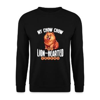 Chow Chow My lion Hearted Friend Chow Chow - Unisex Sweatshirt - black - Front - Alina (178cm) & Michal (187cm)