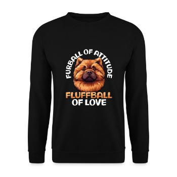 Chow Chow Furball of Love Chow Chow - Unisex Sweatshirt - black - Front - Alina (178cm) & Michal (187cm)