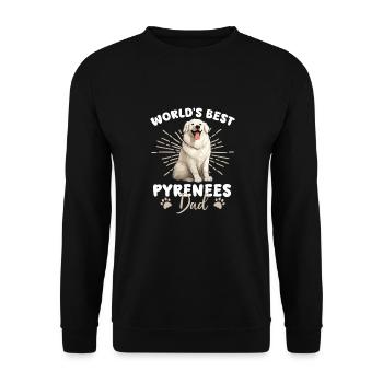 Bouvier des Pyrénées Grand Pyrénéen papa - Sweat-shirt Unisexe - noir - Devant - Alina (178cm) & Michal (187cm)
