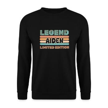 First name Aiden - Unisex Sweatshirt - black - Front - Alina (178cm) & Michal (187cm)