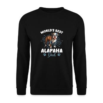 Alapaha Blue Blood Bulldog Groovy Alapaha Dad - Unisex Sweatshirt - black - Front - Alina (178cm) & Michal (187cm)