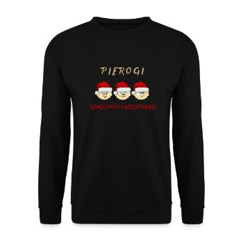 Pierogi Ready For Christmas Happy Pierogi - Unisex Sweatshirt - black - Front - Alina (178cm) & Michal (187cm)