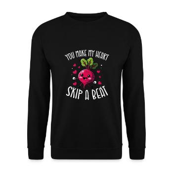 Tu me fais bondir le cœur par-dessus un navet drôle - Sweat-shirt Unisexe - noir - Devant - Alina (178cm) & Michal (187cm)