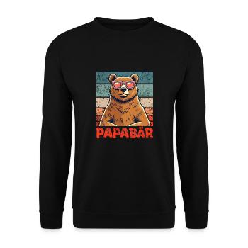 Father's Day Best Pap - Unisex Sweatshirt - black - Front - Alina (178cm) & Michal (187cm)