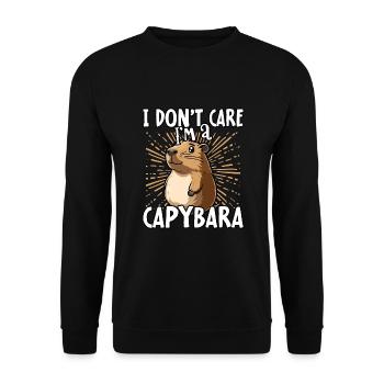 I don't care I'm a capybara - sweet capybara - Unisex Sweatshirt - black - Front - Alina (178cm) & Michal (187cm)
