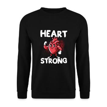 Liebe Dein Herz Red Ribbon Bewusstsein - Unisex Pullover - Schwarz - Vorne - Alina (178cm) & Michal (187cm)