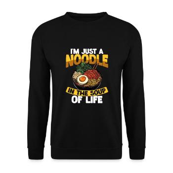 I'm just a noodle in the soup of life - Unisex Sweatshirt - black - Front - Alina (178cm) & Michal (187cm)
