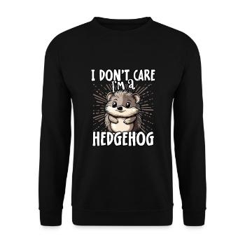 Je m’en fiche je suis un hérisson - hérisson mignon - Sweat-shirt Unisexe - noir - Devant - Alina (178cm) & Michal (187cm)