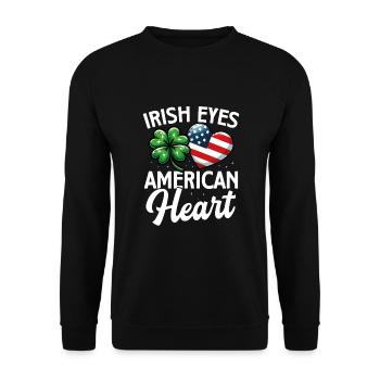 Irish Eyes American Heart Saint-Patrick États-Unis - Sweat-shirt Unisexe - noir - Devant - Alina (178cm) & Michal (187cm)