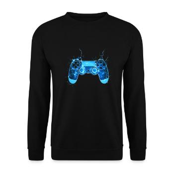 La manette de jeu clignote Cool Gamer Gift - Sweat-shirt Unisexe - noir - Devant - Alina (178cm) & Michal (187cm)