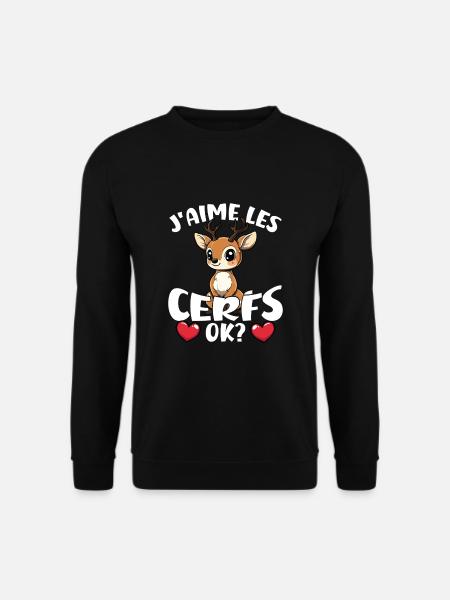 Ich mag Rehen ok? Süßer Reh - Unisex Pullover - Schwarz