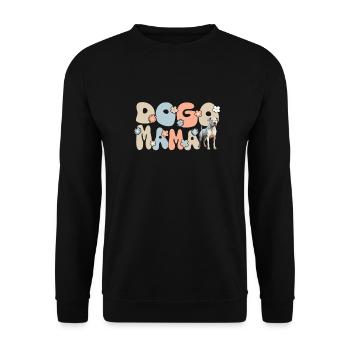 Dogo Argentino Dog Groovy Dogo mom - Unisex Sweatshirt - black - Front - Alina (178cm) & Michal (187cm)