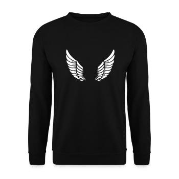 wing - Unisex Sweatshirt - black - Front - Alina (178cm) & Michal (187cm)