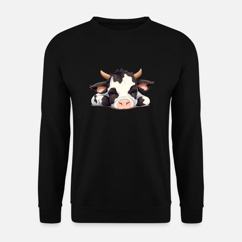 Müde Kuh - genervte Tiere - Unisex Pullover - Schwarz