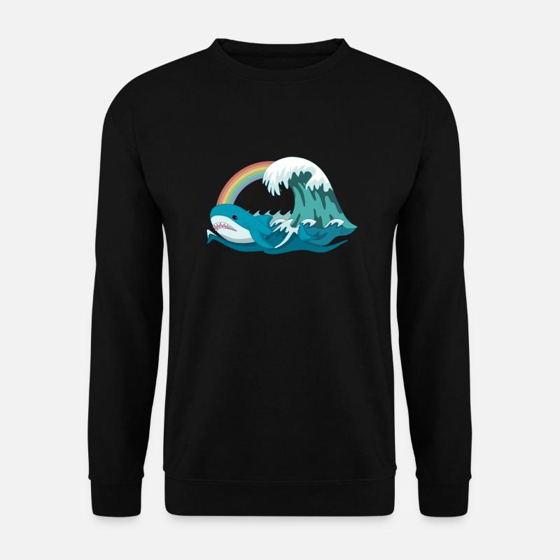 Pride Blahaj mit Regenbogen - Unisex Pullover - Schwarz