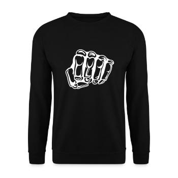 skull faust - Unisex Pullover - Schwarz - Vorne - Alina (178cm) & Michal (187cm)