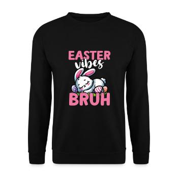 Happy Easter Broth Funny Bunny - Unisex Sweatshirt - black - Front - Alina (178cm) & Michal (187cm)