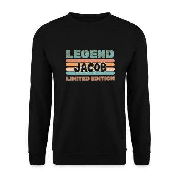 Jacob as a given name - Unisex Sweatshirt - black - Front - Alina (178cm) & Michal (187cm)