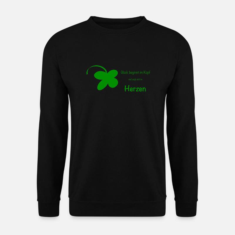 Glück beginnt im Kopf - Unisex Pullover - Schwarz
