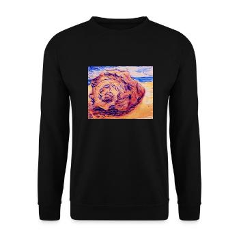 Muschel - Unisex Pullover - Schwarz - Vorne - Alina (178cm) & Michal (187cm)