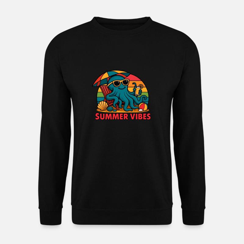 Sommerliche Vibes - Estival Chill Octopus - Unisex Pullover - Schwarz
