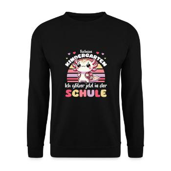 Enfin écolier 2025 douce licorne à la - Sweat-shirt Unisexe - noir - Devant - Alina (178cm) & Michal (187cm)