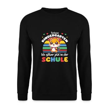 Enfin écolier 2025 douce licorne à la - Sweat-shirt Unisexe - noir - Devant - Alina (178cm) & Michal (187cm)