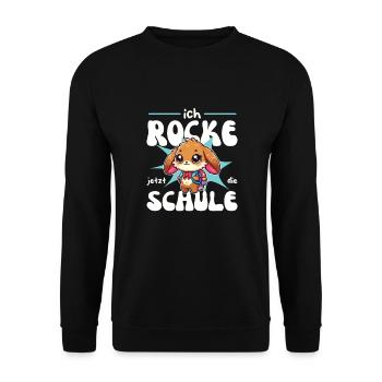 Enfin écolier 2025 douce licorne à la - Sweat-shirt Unisexe - noir - Devant - Alina (178cm) & Michal (187cm)